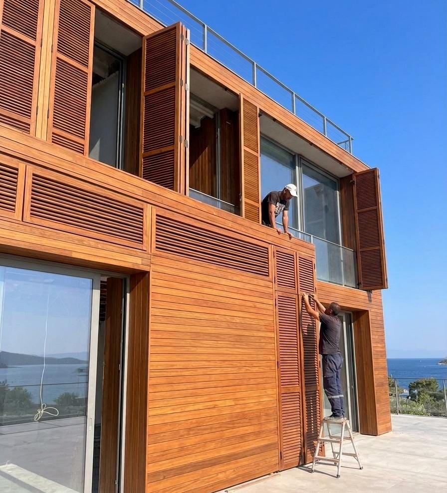 Bodrum Villa Ahşap Panjur & Dış Cephe